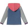 Kids Hooded Colorblocked Jersey Tee, Red Navy & Heater Grey - T-Shirts - 4