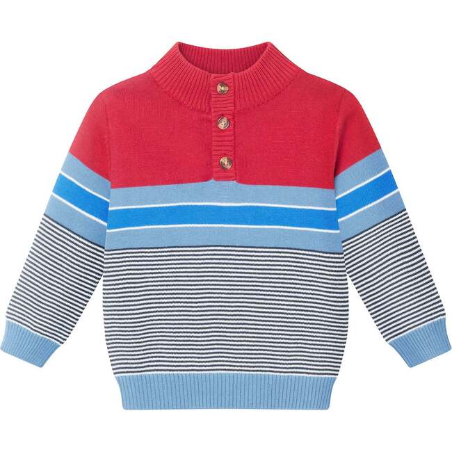 Infant Red/Blue Striped Sweater & Jogger Set - Mixed Apparel Set - 3