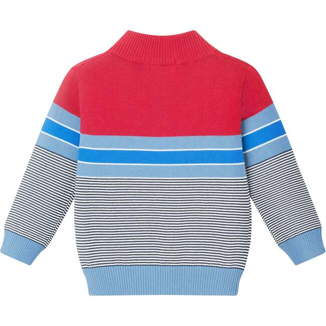 Infant Red/Blue Striped Sweater & Jogger Set - Mixed Apparel Set - 4