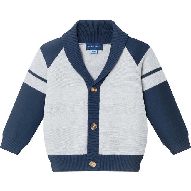 Infant Shawl Cardigan & Pant Set, Navy/Heather Grey - Mixed Apparel Set - 7