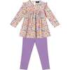 Infant Rainbow Printed Babydoll Dress w/Purple Legging - Mixed Apparel Set - 1 - thumbnail