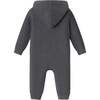 Infant Hooded Toggle Sweater Romper, Charcoal - Rompers - 4