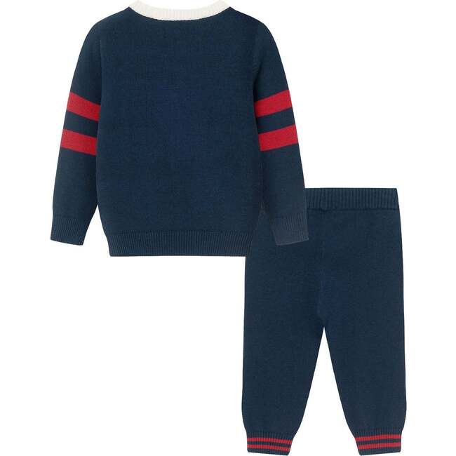 Infant Knit Henley Sweater & Pants Set, Navy - Mixed Apparel Set - 3