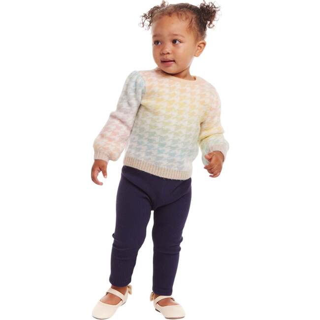 Infant Ombre Rainbow Houndstooth Sweater W/puff Sleeves & Legging Set - Mixed Apparel Set - 3