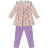 Infant Rainbow Printed Babydoll Dress w/Purple Legging - Mixed Apparel Set - 6