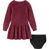 Infant 2-Piece Eyelash Sweater Dress & Bow Set, Red - Sweaters - 3