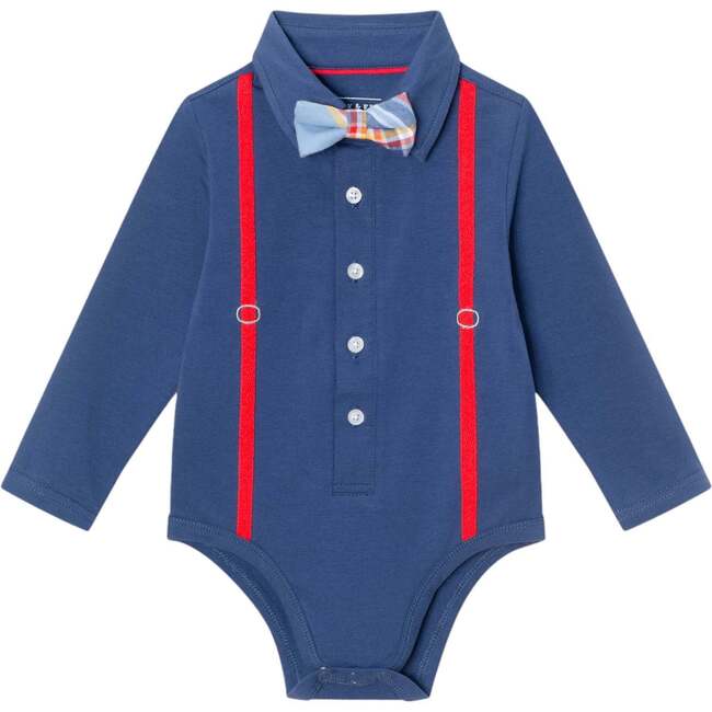 Infant 2-Piece Suspender ShirtzieÂ® & Faux Denim Terry Pant, Navy - Mixed Apparel Set - 3