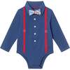 Infant 2-Piece Suspender ShirtzieÂ® & Faux Denim Terry Pant, Navy - Mixed Apparel Set - 3