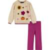 Infant 2-Piece Chenille Sweater & Glitter Legging Set, Fall Themed - Mixed Apparel Set - 1 - thumbnail