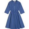 Gabriela Circle Checkered Elastic Waist Skirt Dress, Blue & Navy - Dresses - 1 - thumbnail