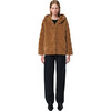 Women's Goldie Pluche™ Hooded Tiered Short Coat, Camel - Coats - 1 - thumbnail