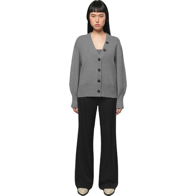 Anderson Doux Knit Ribbed Curved Sleeve Cardigan, Slate