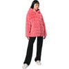 Women's Goldie Pluche™ Hooded Tiered Short Coat, Geranium - Coats - 2