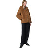 Women's Goldie Pluche™ Hooded Tiered Short Coat, Camel - Coats - 2