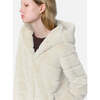 Women's Goldie Pluche™ Hooded Tiered Short Coat, Latte - Coats - 3