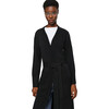 Alessi Doux Knit Duster Non-Closure Removable Belt Cardigan, Noir - Cardigans - 4