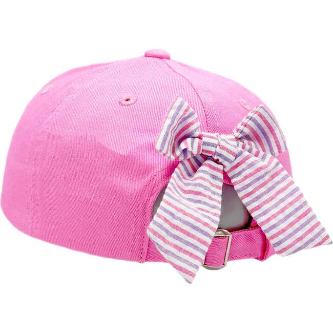 Soccer Bow Baseball Hat, Magenta - Hats - 2