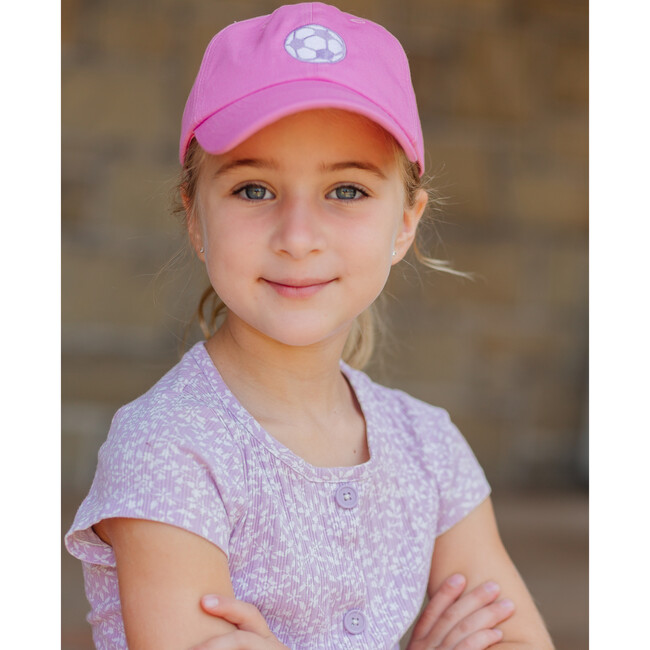 Soccer Bow Baseball Hat, Magenta - Hats - 5