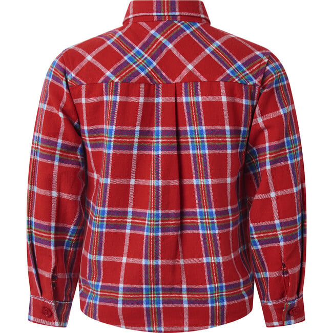 Tartan Classic Collar Long Sleeve Button-Up Shirt, Red - Button Downs - 2