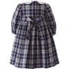 Snowman Frill Peter Pan Collar Long Sleeve Smocked Dress & Bloomers, Navy - Dresses - 2