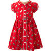 Scottie Dog Print Short Sleeve Button-Front Dress, Red - Dresses - 1 - thumbnail