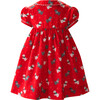 Scottie Dog Print Short Sleeve Button-Front Dress & Bloomers, Red - Dresses - 2