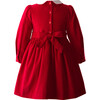 Scottie Dog Print Peter Pan Collar Puff Sleeve Smocked Dress, Red - Dresses - 2