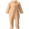 Pumpkin Check Scalloped Trim Snap Footie Babygro, Orange - Onesies - 1 - thumbnail