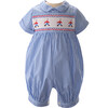 Nutcracker March Peter Pan Collar Short Sleeve Smocked Babysuit, Multicolors - Onesies - 1 - thumbnail