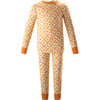 Pumpkin Check Elastic Cuff Long Sleeve Pajamas, Orange - Pajamas - 1 - thumbnail