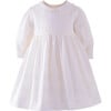 Lace Trim Peter Pan Collar Dress & Bloomers, White - Dresses - 1 - thumbnail