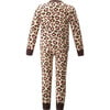 Leopard Elastic Cuff Long Sleeve Jersey Pajamas, Brown - Pajamas - 2