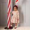 Gingerbread Print Trim Gathered Skirt Jersey Dress, Red - Dresses - 3