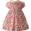 Floral Frill Front Peter Pan Collar Short Puff Sleeve Dress & Bloomers, Pink - Dresses - 1 - thumbnail