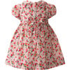 Floral Frill Front Peter Pan Collar Short Puff Sleeve Dress & Bloomers, Pink - Dresses - 2