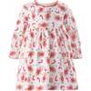 Baby Gingerbread Print Trim Gathered Skirt Jersey Dress, Red - Dresses - 1 - thumbnail