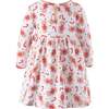 Baby Gingerbread Print Trim Gathered Skirt Jersey Dress, Red - Dresses - 2