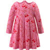 Baby Candy Cane Peter Pan Collar Long Sleeve Jersey Skirt Dress, Pink - Dresses - 2