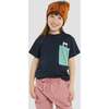 Pluto Merino Pocket T-Shirt, True Navy And Northern Lights - T-Shirts - 2
