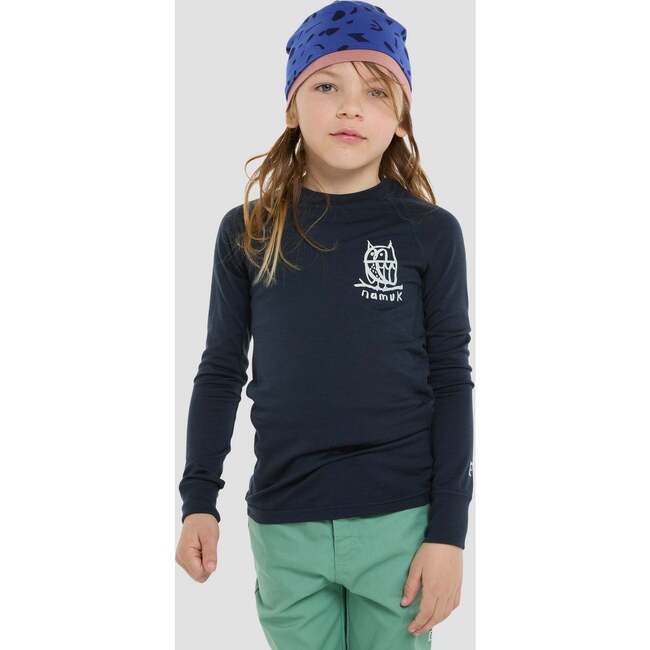 Elo Uil Merino Long Sleeve Tee, True Navy