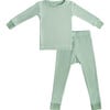 Toddler Bamboo Pajamas, Sage Green - Pajamas - 1 - thumbnail