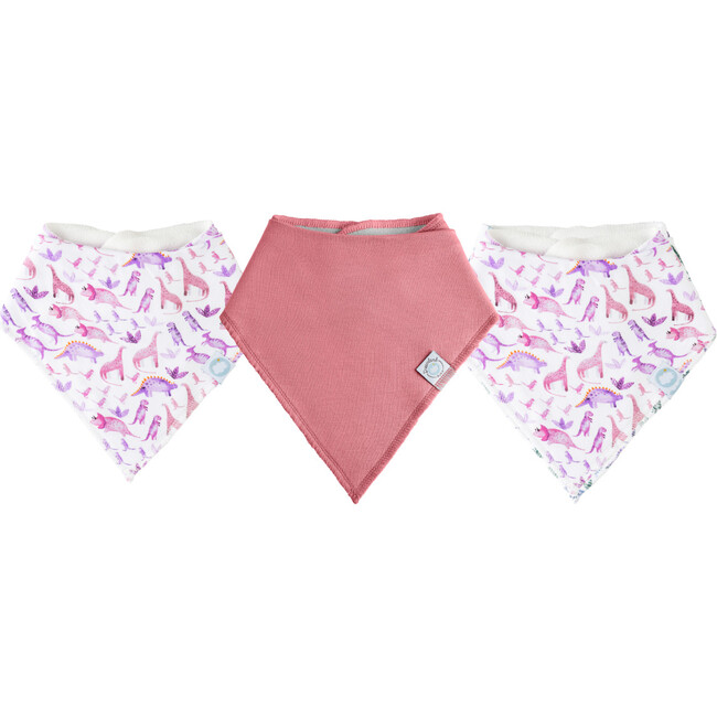 Dream Bandana Bib - 3 Pack, Pink / Pink Dino