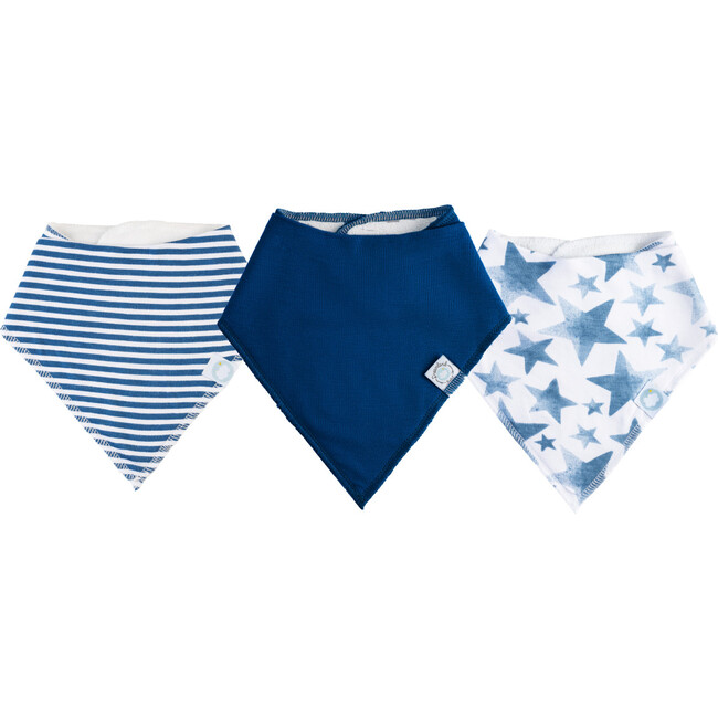 Dream Bandana Bib - 3 Pack, Blue / Star / Stripe