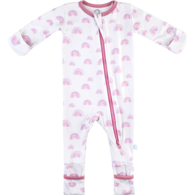 Baby Bamboo Pajamas w/ DreamCuffs®, Pink Rainbow