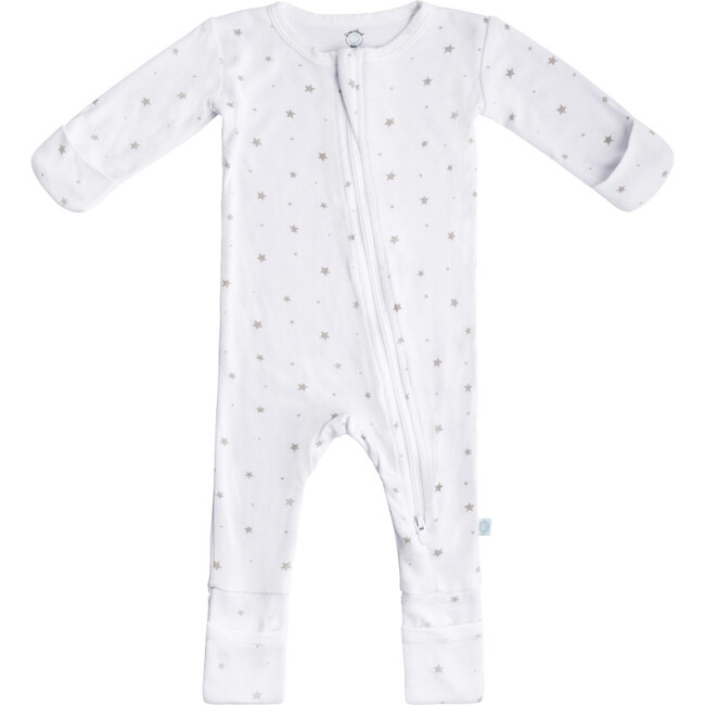 Baby Bamboo Pajamas w/ DreamCuffs®, Grey Star - Footie Pajamas - 1