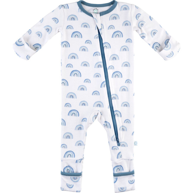 Baby Bamboo Pajamas w/ DreamCuffs®, Blue Rainbow