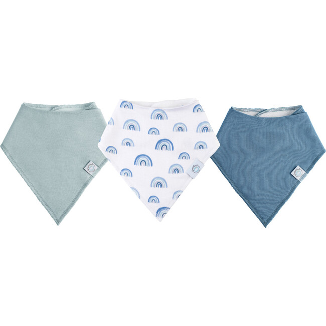 Dream Bandana Bib - 3 Pack, Blue / Blue Rainbow