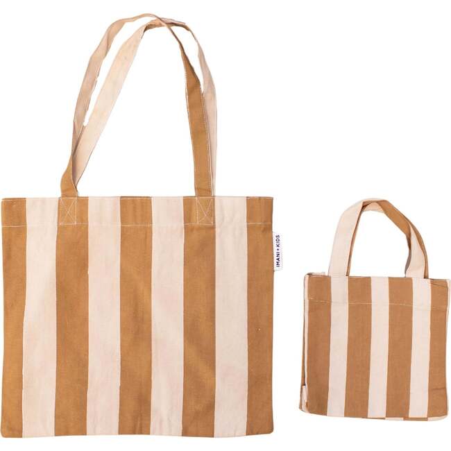 Striped Mommy + Me Tote, Rust