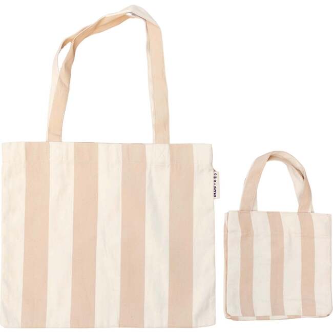 Striped Mommy + Me Tote, Natural