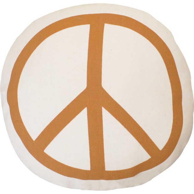 Peace Sign Pillow, Natural